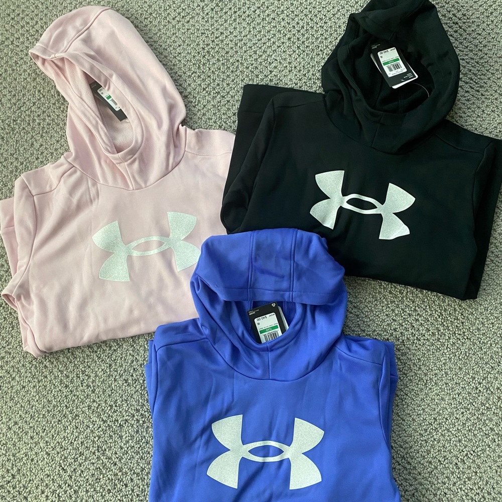 3 Brand New Under Armour Hooded Sweatshirts